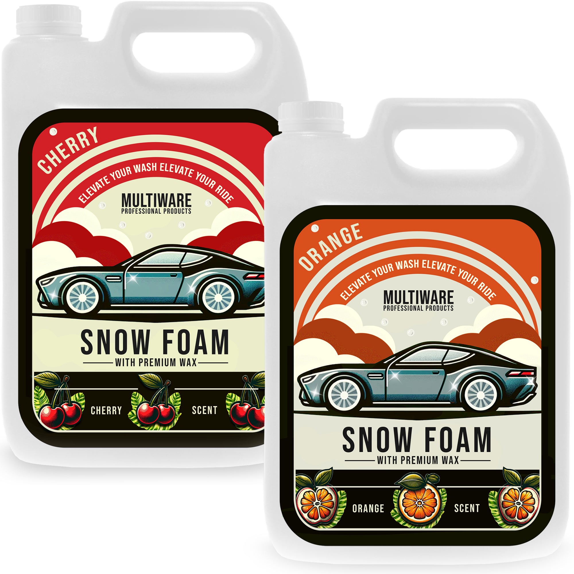 Ultimate Car Snow Foam Shampoo Bundle - Cherry & Orange Scent